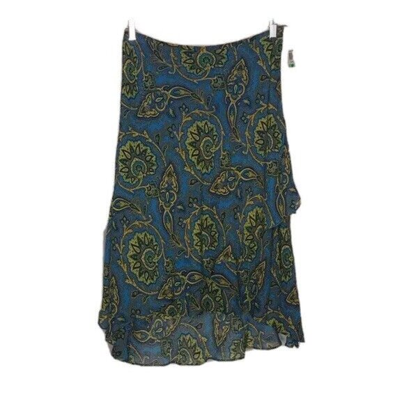 Evan Picone Dresses & Skirts - Evan-Picone Teal Print Asymmetrical Skirt 8P New